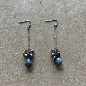 Elegant Blue and Silver Dangle Earrings